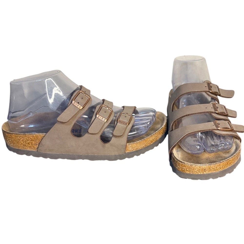 Birkenstock Mocha Florida Slide Sandals Good 3 Strap Buckle Women 36 5-5.5